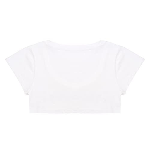 DeSeeni Sexy Short Sleeve Crop Top for Women Solid Scoop Neck Mini T-Shirts Vest Tank