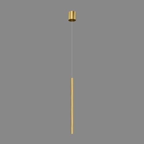 Lustre LED linéaire minimaliste en finition tube d'or au design épuré