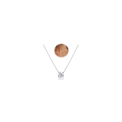 Diamday Collier Femme Choker Dainty en Or/Argent avec Zircone Cubique pour Femme Pendentif Solitaire Diamant CZ Mini Chaîne en Acier Inoxydable Argenté/Doré