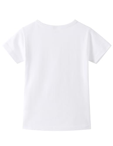 Image of Noomelfish Girls Short Sleeve Heart Pocket T-Shirts Casual Cotton Tee Tops Blouse (5-12 Years)