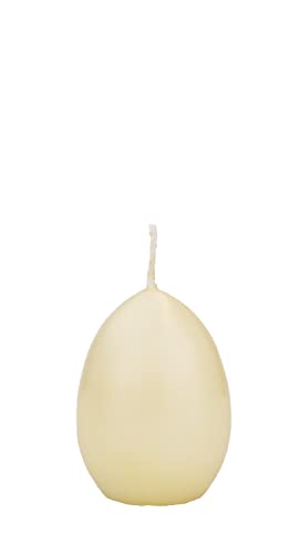 INNA-Glas Easter egg candle LEONITA, cream, 6cm, 4,5cm, 7h - Made in Germany - Decorative candle