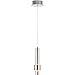 ET2 E24751-SNSBR Reveal Aluminum & Acrylic Tubular LED Mini Pendant Ceiling Lighting, 1-Light 6 Watts, 12"H x 3"W, Satin Nickel/Satin Brass