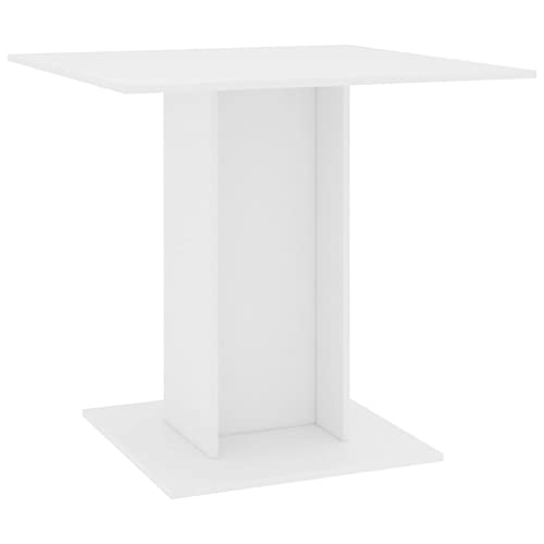 vidaXL Table de Salle à Manger Table à Dîner Table de Cuisine Table de Repas Meuble à Dîner Maison Intérieur Blanc 80x80x75 cm Aggloméré