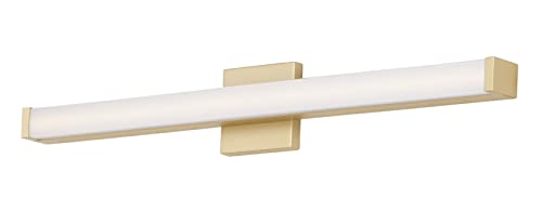 Image of Maxim Lighting Spec Vanity 30 inch 1-Light Bath Vanity Light | Gold Aluminum Finish | White Pmma Acrylic Shade | Contemporary Indoor Light Fixture | Ideal for Bathrooms & Powder Rooms | 52004GLD