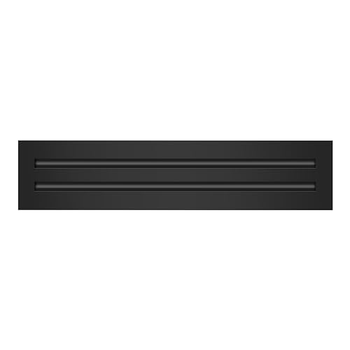 Image of BUILDMART - 18x4 Modern AC Vent Cover - Decorative Black Aluminum Air Vent - Standard Linear Slot Diffuser - Heating and Cooling Register Grille for Ceiling, Walls & Floors - Texas Buildmart