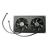 Free Shipping Over $50 Coolerguys Programmable Thermostat Cooling Kit for Cabinets, AV, and Components (Plastic, Dual 92mm)