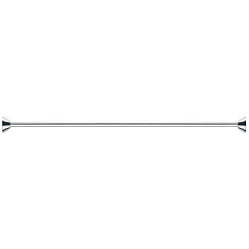 Spirella Teleskop Duschstange Duschvorhangstange, Teleskopstange Verstellbereich 125-220 cm, Ø12,7cm, Edelstahl - zum kleben oder bohren - mit passenden Duschvorhangringen