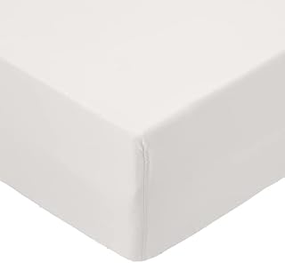 Amazon Basics Single Fitted Sheet, Polyester Microfibre, Cream