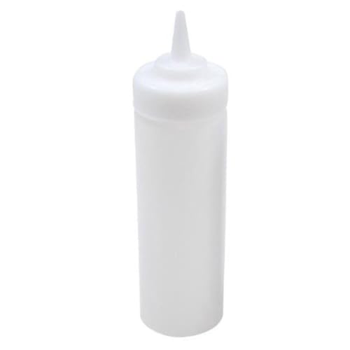 TableCraft 11253CHD WideMouth Squeeze Bottle, 12 oz., 53mm Opening, Heat Safe up to 175°F/80°C, Standard tip, high Density Dishwasher Safe, Plastic, Clear, Made in USA, NSF, 12 Each per case