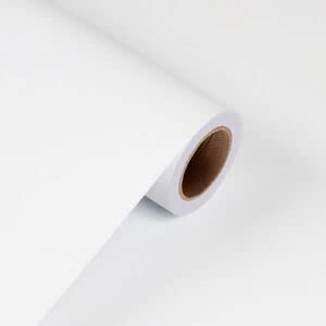 Image of WISDOM White Matte Wallpaper Peel & Stick White Contact Paper Self Adhesive Vinyl Wallpaper for Kitchen Cabinet and Furniture Countertop Removable(20X120 in)