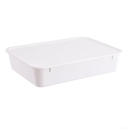 Besshepplo Paquete de 4 contenedores de almacenamiento apilables de plástico ABS con parte superior abierta para juguetes, libros, lavandería, armario, cocina, dormitorio, oficina, garaje, 11.81 x