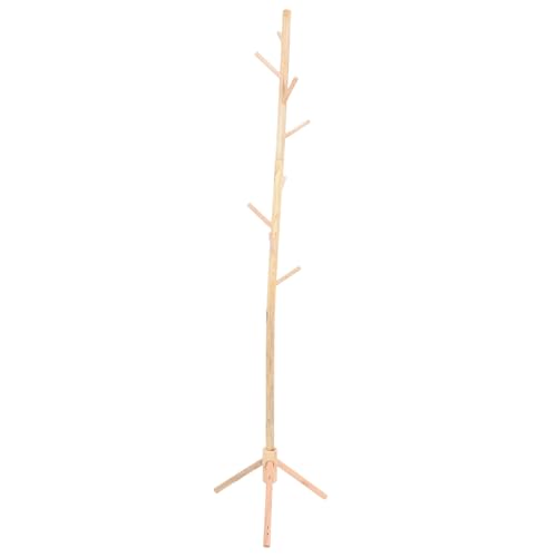 TOKIDNY Perchero de Pie de Madera Desmontable Triángulo Color Roble Claro para Sala y Dormitorio Ramas Artificiales para Colgar Ropa y Sombreros