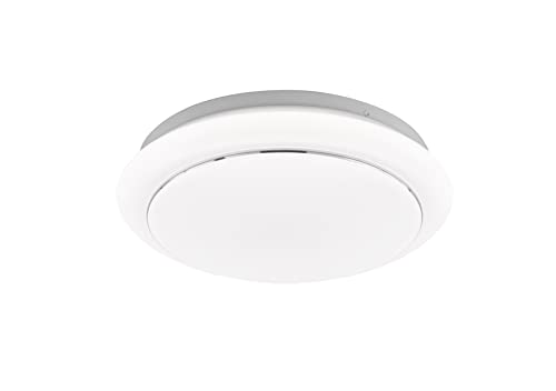 Fischer & Honsel Plafonnier Tivoli - Verre acrylique blanc - Hauteur : 6,50 cm - Diamètre : 38 cm - 1 LED 21 W 3000 K - 2700 lm - Classe d'efficacité...