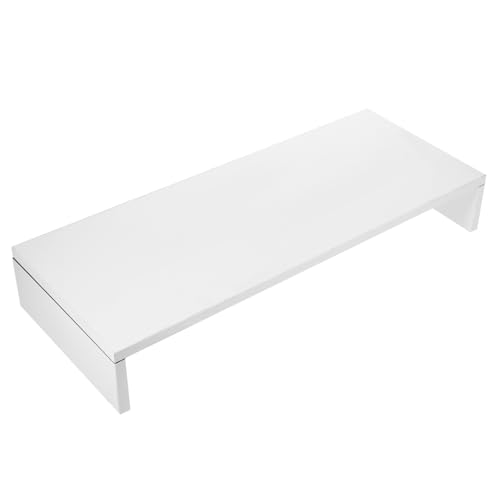Kisangel Soporte Elevador para Monitor de Escritorio Base Gruesa Resistente Soporte Portátil para Laptop y Tv Diseño Elegante Blanco para Oficina y Hogar