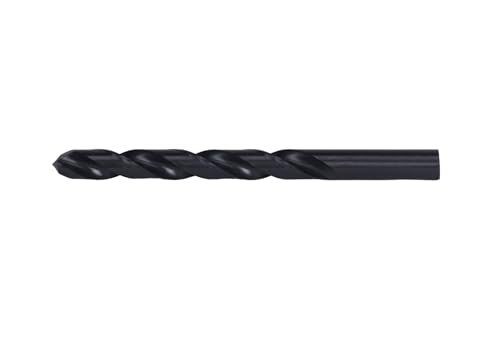 Image of Century Drill & Tool 24132 Pro Grade Black Oxide Drill Bit, 1 /2 inch, Pro Pack | Straight shank, 6 inch overall length, 135 point, cuts steel, wood & plastic, 135 split point