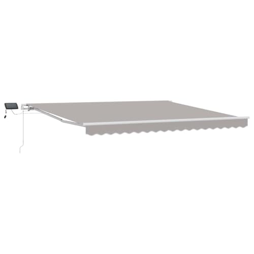 Auvent rétractable gris clair 4x3m en acier et tissu pour terrasse - 3