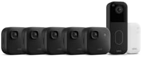 Blink Outdoor 2K+ and Video Doorbell – Two-year battery life, smart detection, Sync Module Core included – 5 Cameras + Video Doorbell (Black)