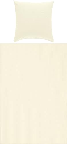 Erwin Müller Seersucker Bettwäsche Uni Rosenheim mit Hotelverschluss...