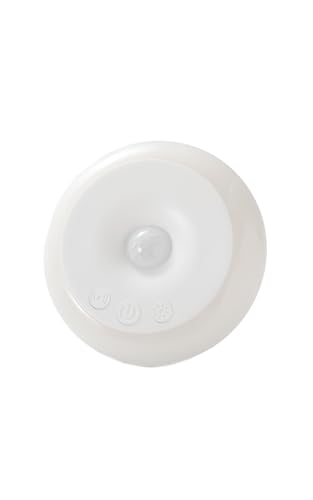 人感 センサーライト 室内 フットライト【明るさ調節10段階×点灯時間4段階設定可能×コンセント式で省エネ×電球色 暖色と白色照明を選べる】 (丸型)