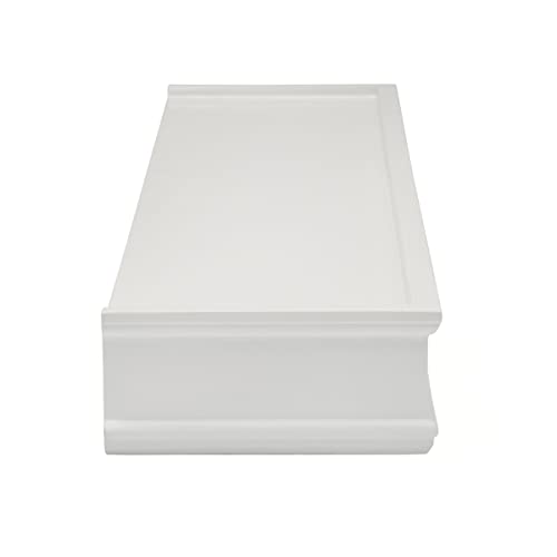 MELANNCO Modern Traditional Floating Wall Shelves for Bedroom, Living Room, Nursery, Office, Set of 2, 20 Inch, White Finish