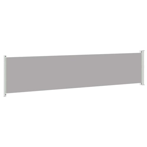 Store latéral extensible 140x600 cm gris en polyester pour balcon et jardin - 7