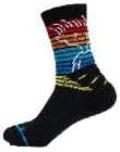 Compression Athletic Mid-Calf Crew Socks for Men Women,Anti-Blister,Moisture-Wicking Fun Socks,3 Pairs Pack