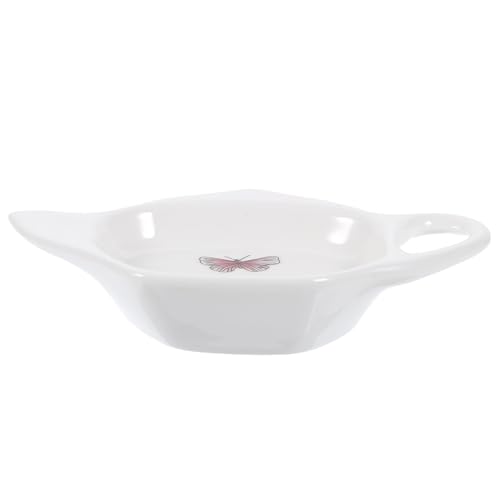 ARTSEWPLY Plato para Bolsitas De Té Cerámico Reutilizable Forma De Tetera, Soporte Delicado para Bolsitas Usadas, Adecuado para Hogares y Restaurantes, Posavasos Decorativo para Té,