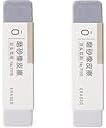 2-Pcs Grey Matte Ink Erasers - Pen-Style Design for Ballpoint and Fountain Pens, Frosted Non-Abrasive Office and School Supplies