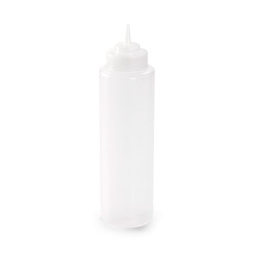 CABLEPELADO Bote plastico para Salsas, Botellín para Salsas, Recipiente para Aceite, Botella de Salsa, Dispensador Salsas, Biberón de Cocina, 23.5 cm Longitud, Capacidad 500 ml, Transparente