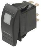 Rocker Switch- (White Pilot Light)- On-Off- DPST 6 Blades(Pack of 1)