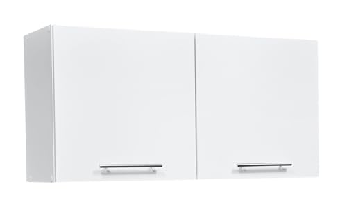 möbelando Eddy Moderner Hängeschrank Küche in Weiß matt - Geräumiger Küchenschrank mit viel Stauraum - 100 x 50 x 31 cm (B/H/T)