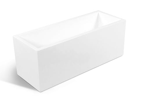 Kloris Blumenkasten, rechteckig, modern, aus Polyethylen, 80 x 30 cm, Höhe 30 cm, Tiefe 17 cm, weiß, hohe Qualität, hergestellt in Italien