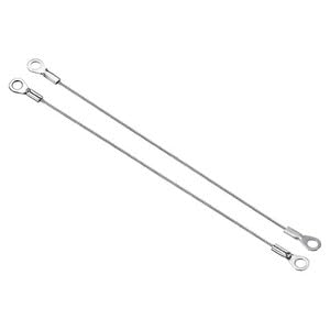 #US 10 x Stainless Steel Lanyard Cable 1.5mmx20cm Eyelets Ended Security Wire Rope