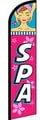 Spa Windless Banner - Premium Polyester Windless Banner Super Swooper Feather Flag