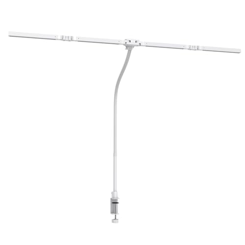 EYOCEAN Schreibtischlampe Home Office, Schreibtischlicht dimmbare Helligkeit und Farbtemperatur, Arbeitslicht, Klemm-Schreibtischlampe mit Speicher- und Timer-Funktion, Arbeit. Studium, Weiß