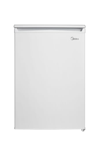 Midea Nevera pequeña 113L con Congelador - Mini frigorífico pequeño para la Habitación/Caravana/Camping - Mini Bar Bajo Consumo - Frigorifico Bajo Encimera Silencioso 39dB + Congelador -16º/-24º