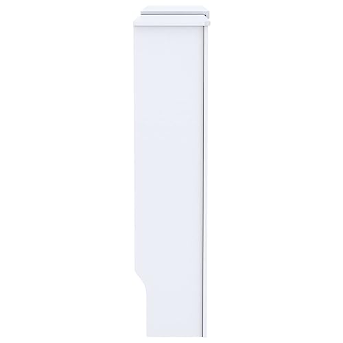 Logeirevo MDF Radiator Cover Heater Cover Cabinet Shelf, Modern Design Household Appliance Heating Accessories, White 80.7\"x8.1\"x32.1\",-1109 - Thumbnail 2
