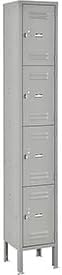 Lockers Four Tier 12 x 15 x 18 in. 4 Door Ready to Assemble Gray