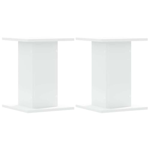 Supports de haut parleurs 2 pcs blanc bois d ingénierie