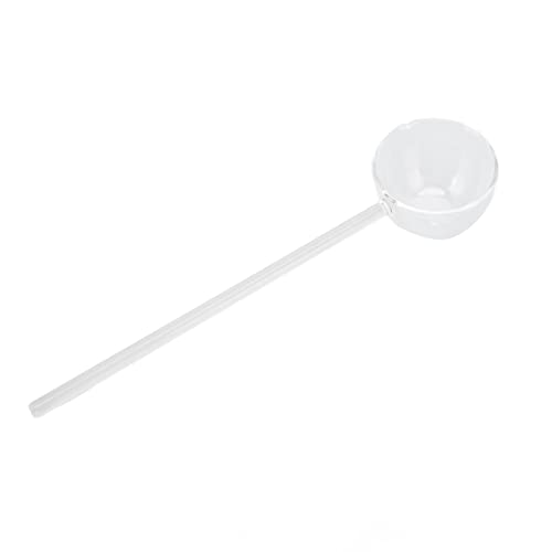 Cyrank Cucharas mezcladoras para Bebidas, cucharas agitadoras de Vidrio Resistente al Calor, Cuchara de té y Chocolate, Cuchara de té de Mango Largo para cóctel de Yogur(translúcido)