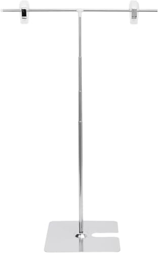 ポスタースタンド popスタンド 高さ調節可能 ポップスタンド 販促用 広告スタンド ポスタ用卓上スタンド持ち運びに便利 簡単収納 組み立て式 ステンレス製 T型 フロアスタンド (1pcs)