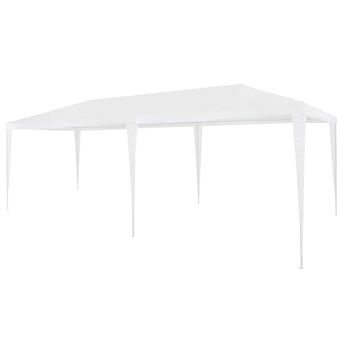 Tidyard Tente de Réception 3x6 m PE Blanc Tonnelle de Jardin, Gazebo Pavillon de Extérieur, Belvédère pour Camping, Festival, Fête, Marriage, BBQ, Terrasse, Plage