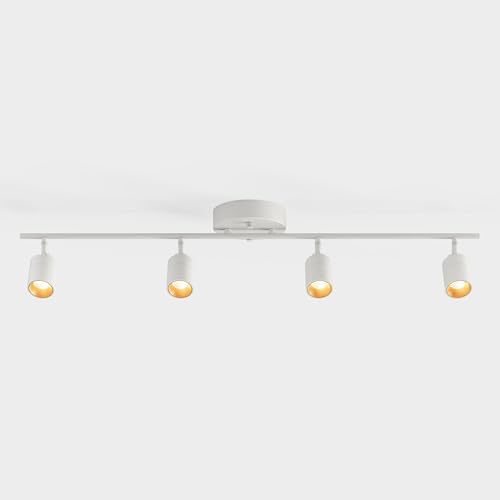 VidaLite Shura White 4-Light Track Light with Adjustable Heads, Integrated LED Bulbs, 3 ft. Track Lighting Kit Ceiling Light, 3000k, 2240 Lumens