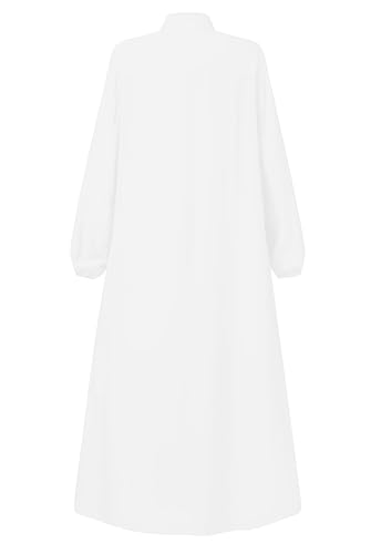 Image of Womens Muslim Abaya Dress Front Zipper 2 Pockets Long Sleeve Prayer Islamic Clothes with Hijab Cap
