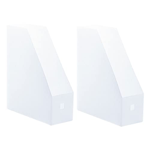 Uonlytech 2pcs Transparent Document Holder Rack Vertical File Storage Organizer for Office Study Room and Home Versatile Bookshelf for Files Magazines and Notepads