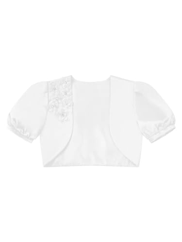 Girls Lace LongShort Sleeve First Communion Bolero Satin Wedding Flower Girl Dress Cardigan 5