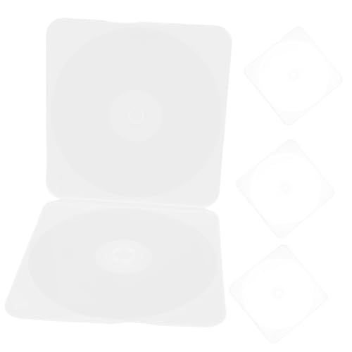 CONGARTENO 4pcs Transparent CD Storage Cases Plastic Dvd Holders for Organization Protection of Music Game Driver Discs Scratch Resistant Easy to Open Close