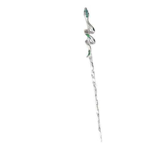 IWOWHERO 2個 スネーク ヘア箸 ラインストーン装飾 シンプルファッションヘアフォーク レディースヘアアクセサリー おだんご用 髪飾り