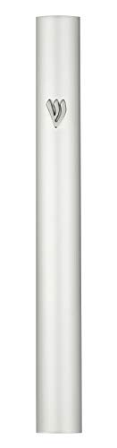 A&S Mezuzot Alumium Mezuzah Case in Silver Shin Design Weatherproof Door Mezuza Judaica Art for Home Blessing (Silver, 7 Inches)