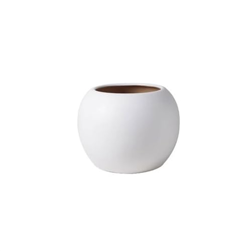 Pots de fleurs en céramique XJBTBA extra-large blanc grand rond